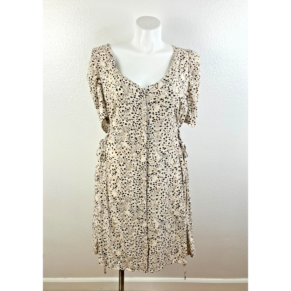 LoveFool Animal Print Double Laceup Purr Midi Dress Size 3X Corset Cottagecore